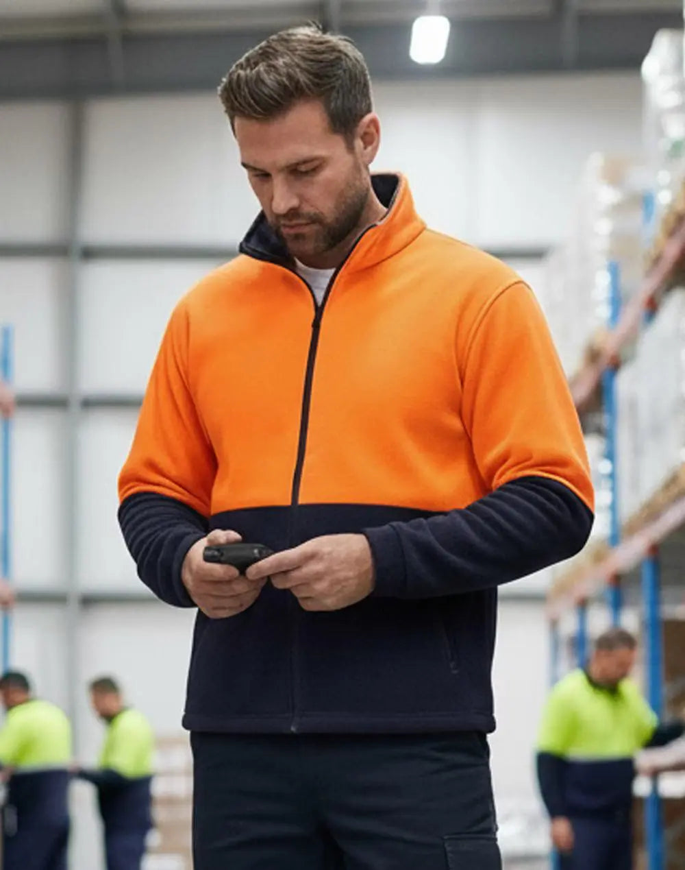 Winning Spirit Hi-Vis Polar Fleece Zip Jacket SW84 Metro Workwear